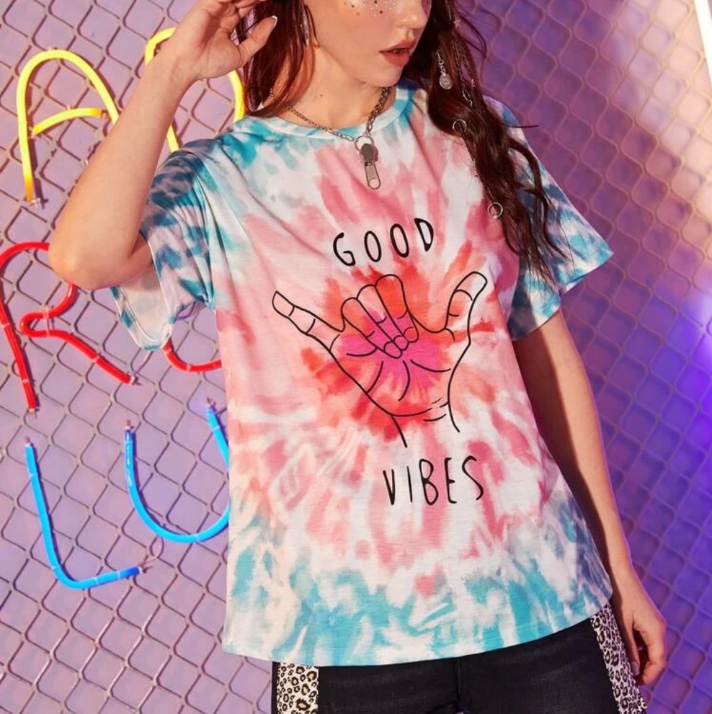 Tie-Dye Oversized Graphic T-Shirt
